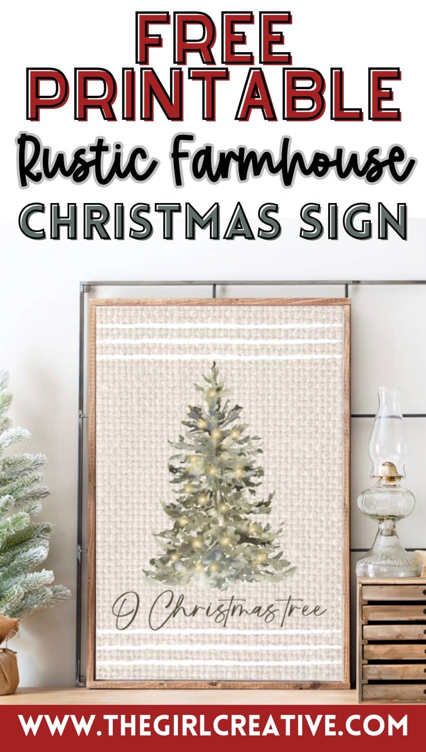 o christmas tree farmhouse printable sign