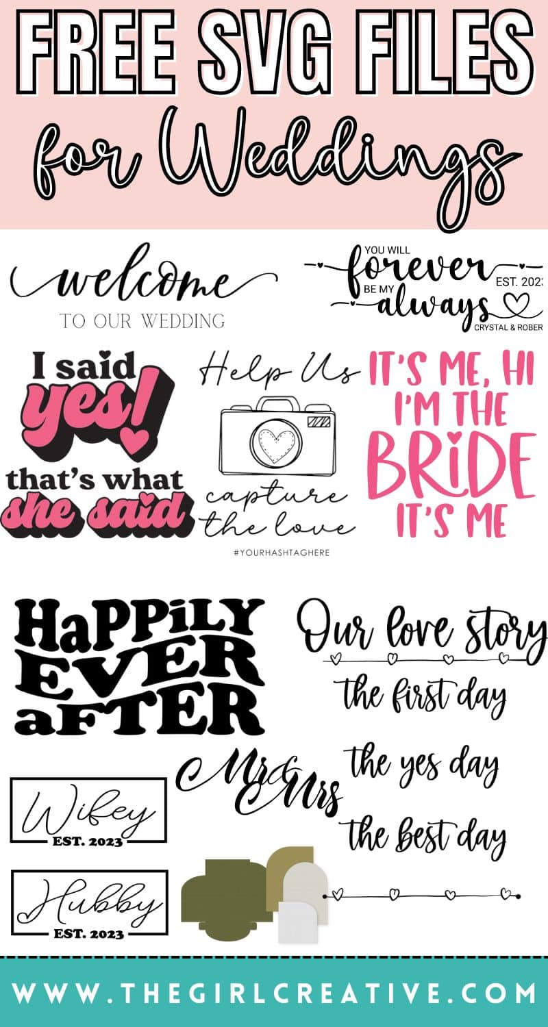 Free SVGs for Weddings - collage photo
