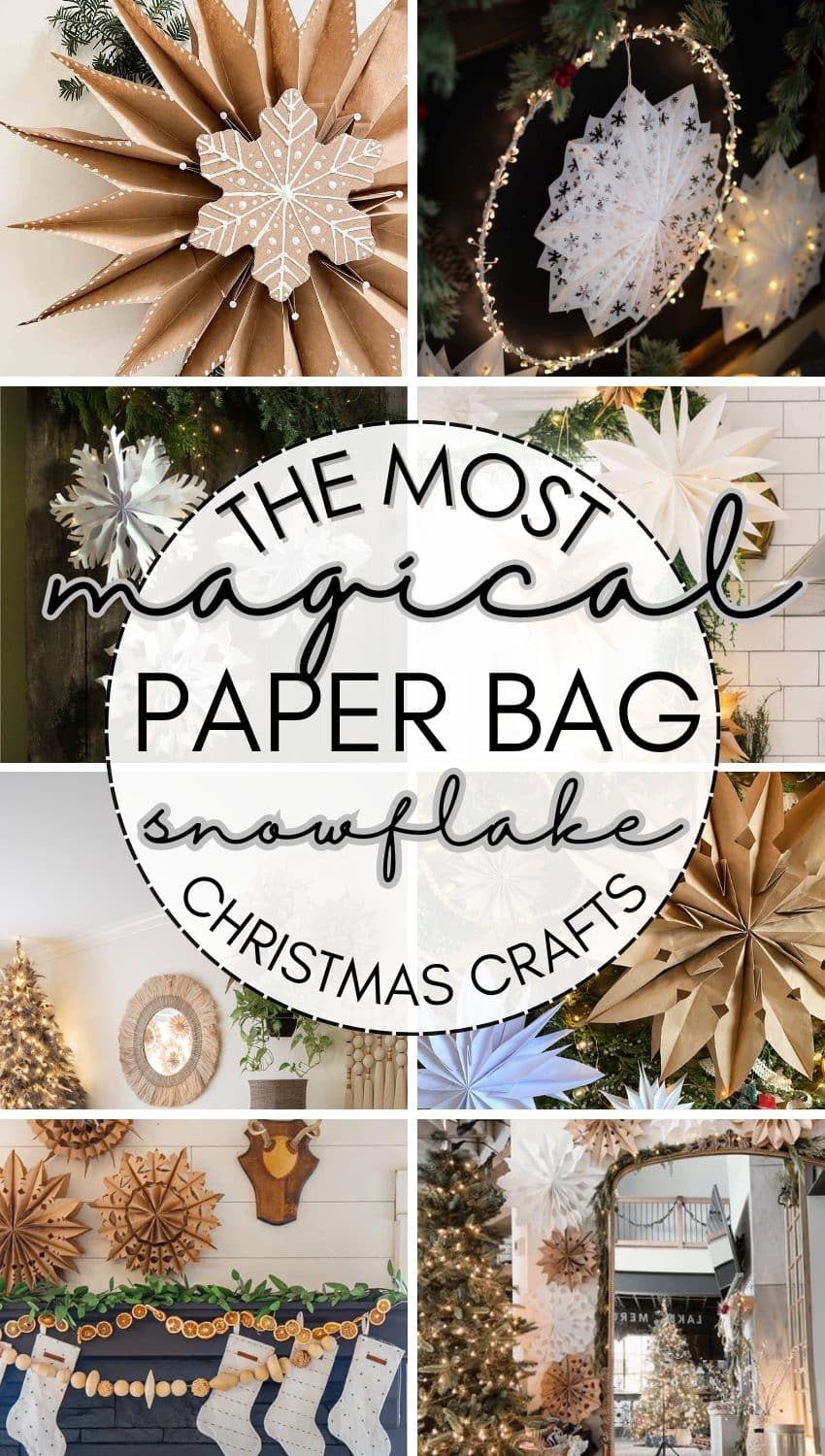 Paper Bag Snowflake Crafts for Christmas and Winter