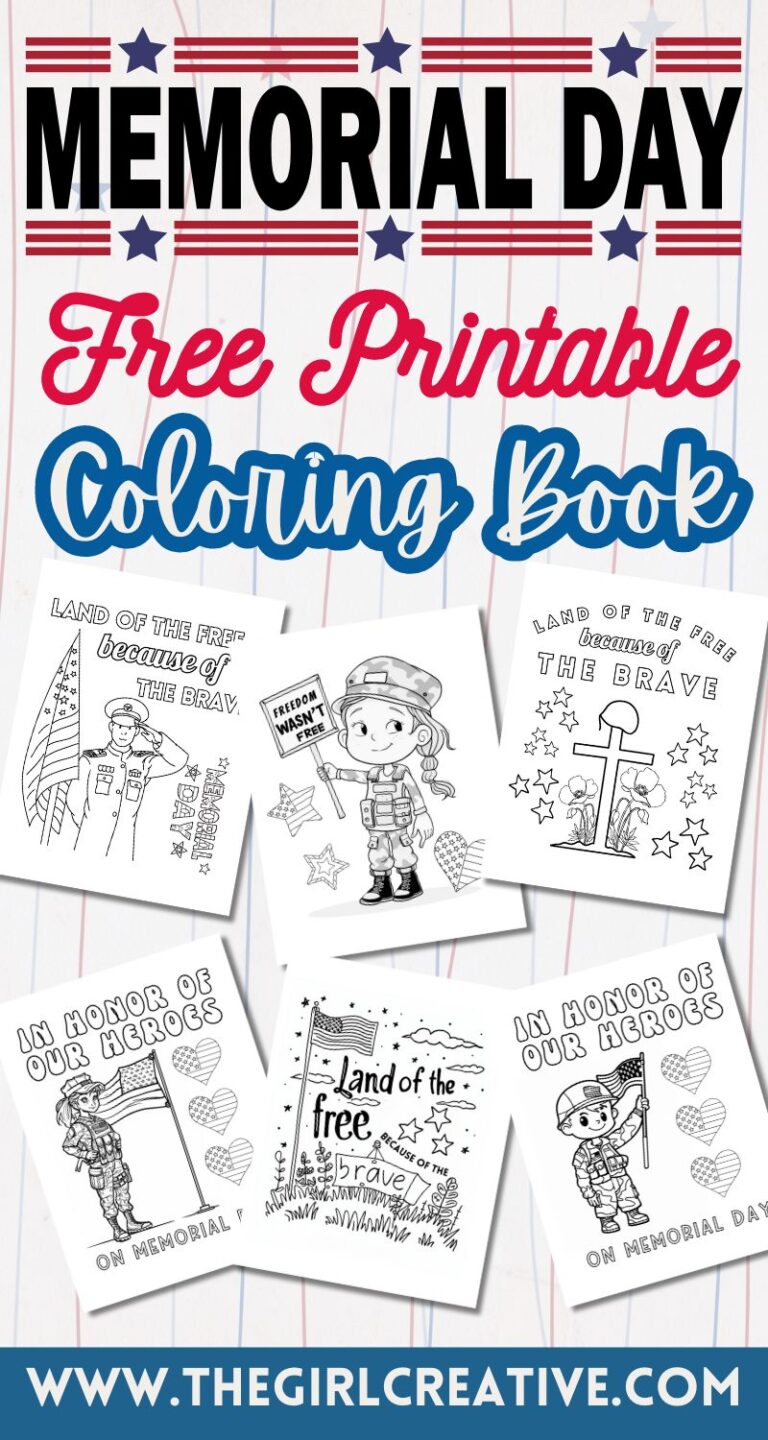 Free Printable Memorial Day Coloring Book - The Girl Creative