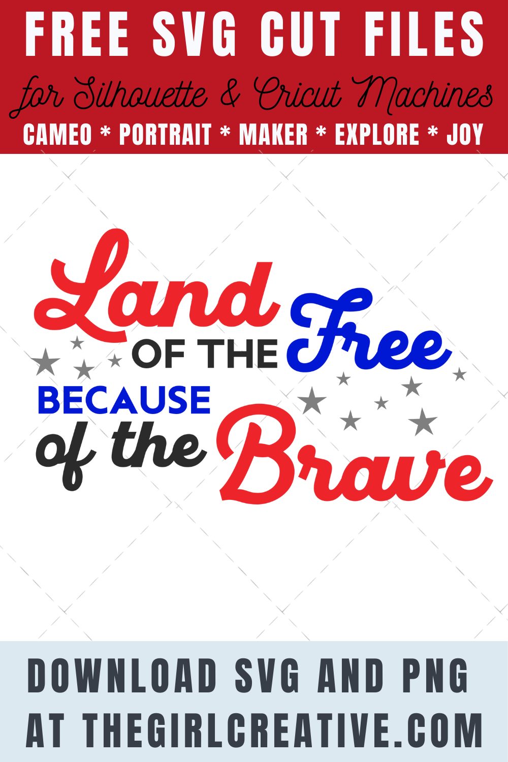Land of the Free because of The Brave SVG / America SVG / Cut File / Clip art / Silhouette / 4th of July SVG