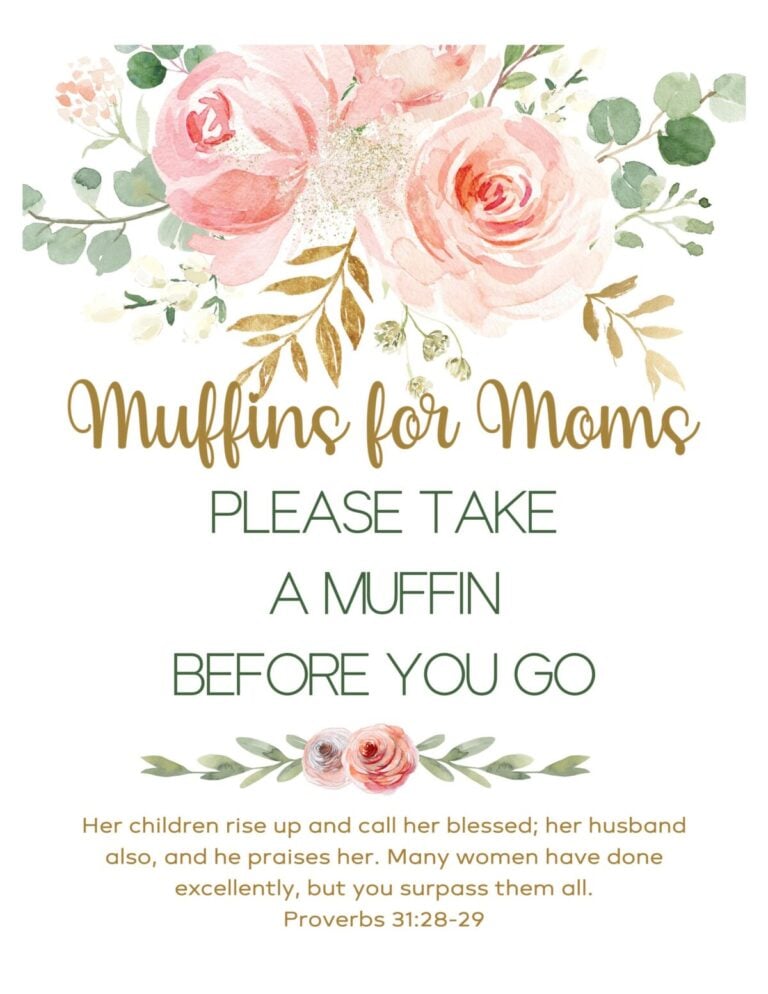 Muffins for Moms Table Sign