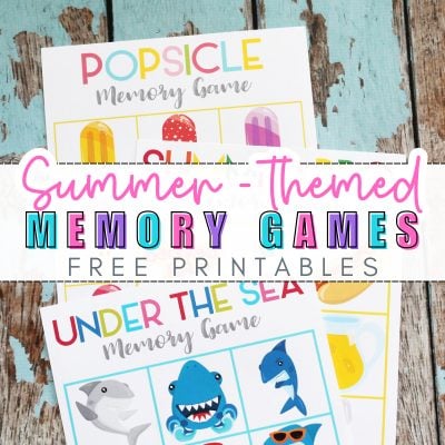 Free Printable Summer Themed Memory Games for Kids