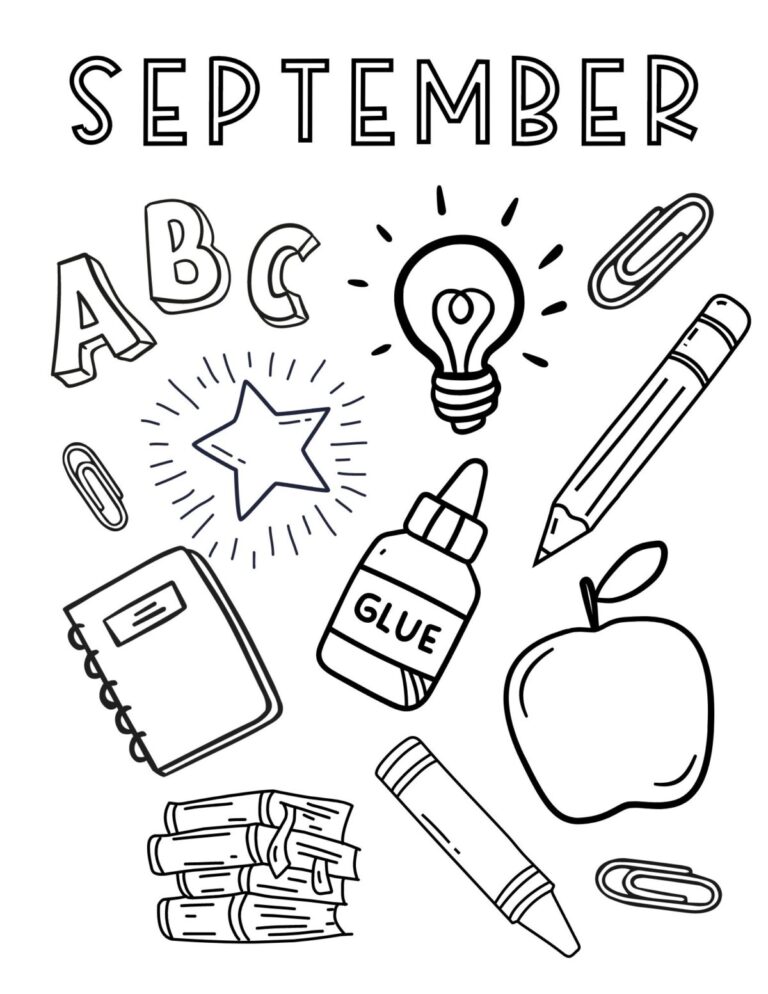 September Coloring Pages – Free Printables for Home and School - The ...