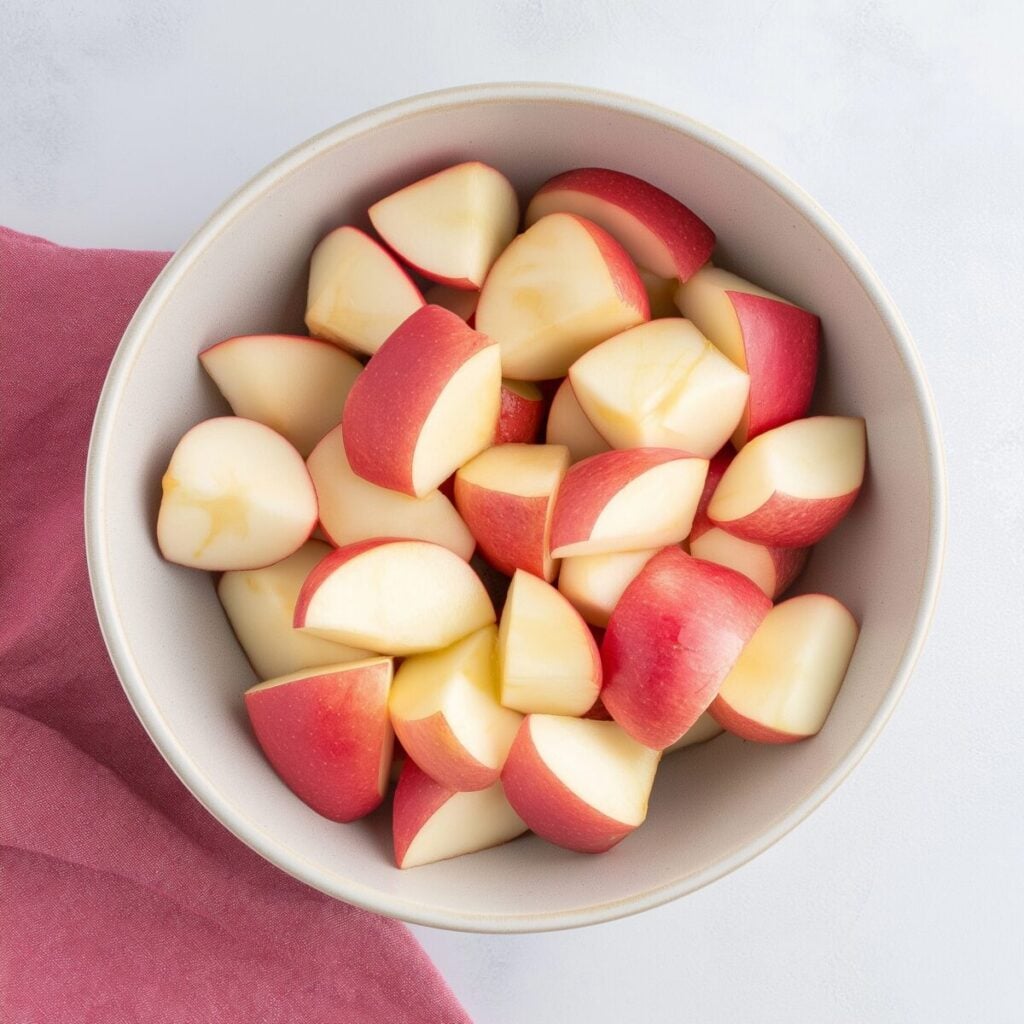cut up apple chunks
