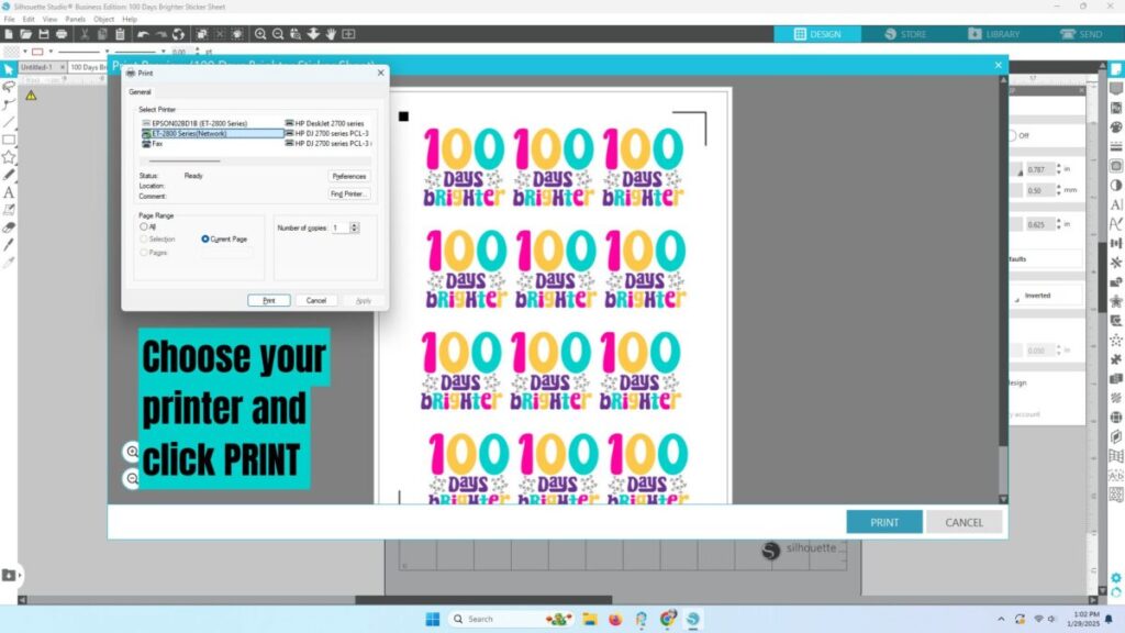 Choosing Printer