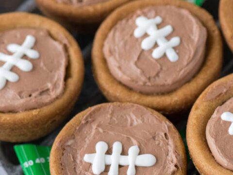Football Sugar Cookie Cups