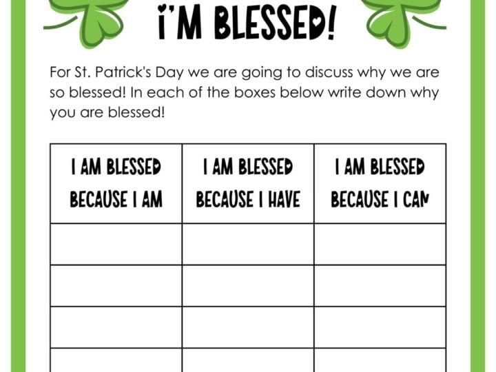 St. Patrick's day kids activity I'm Not Lucky, I'm Blessed
