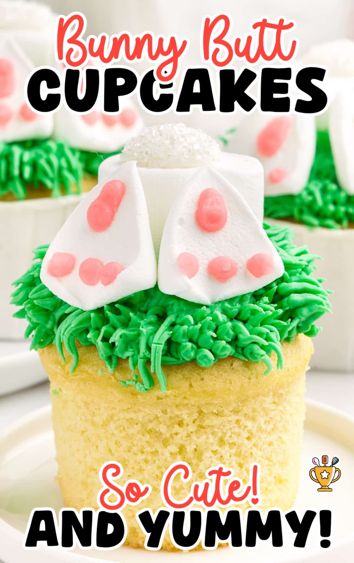Easy Easter Desserts to Make with Kids - Bunny Butt Cupcakes
