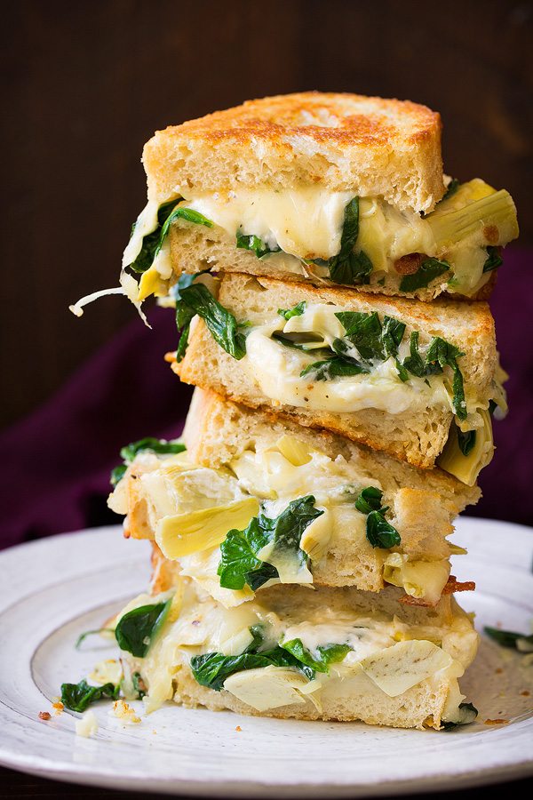 spinach artichoke grilled cheese